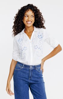 Chemise unie avec patchwork