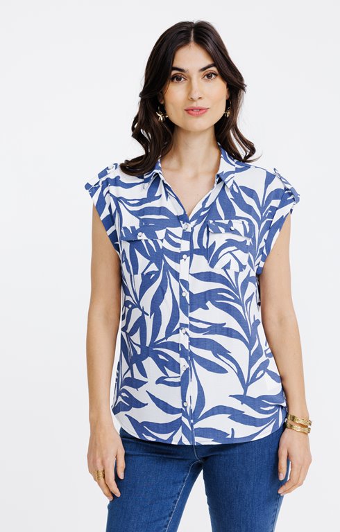 Chemisier imprimé feuillage