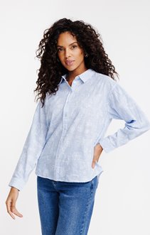 Chemise rayée avec broderie gomme