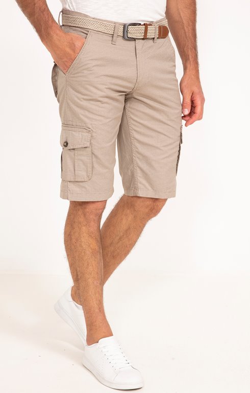 Bermuda print cargo avec ceinture