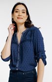 Blouse boutonnée mix matières