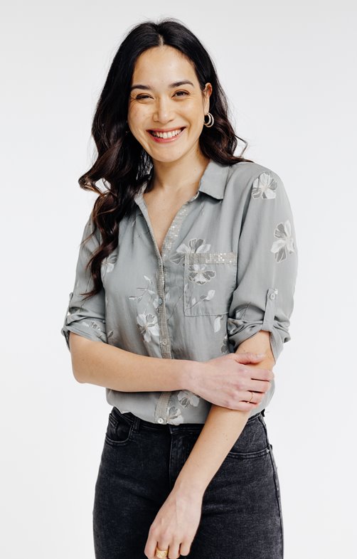 Chemise imprimée herbier en lyocell