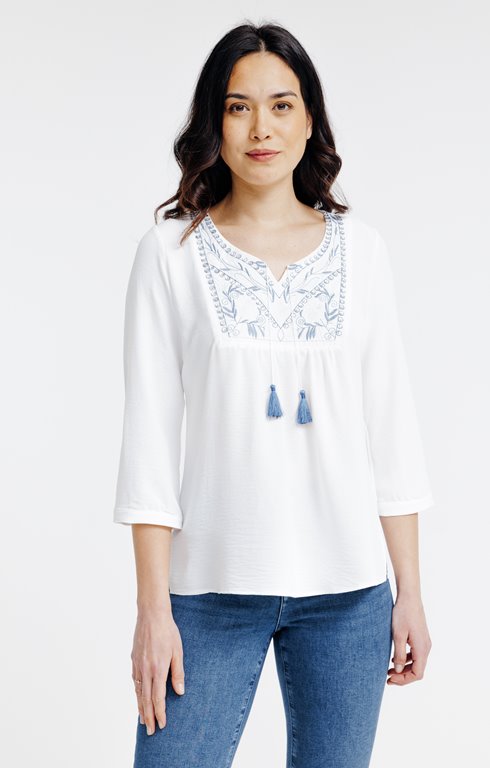 Tunique unie avec plastron