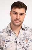 Chemise manches courtes imprimée kao
