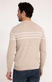 Pull col rond rayure ton sur ton