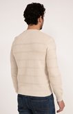 Pull col rond beige avec boutons