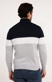 Pull col montant tricolore sporty