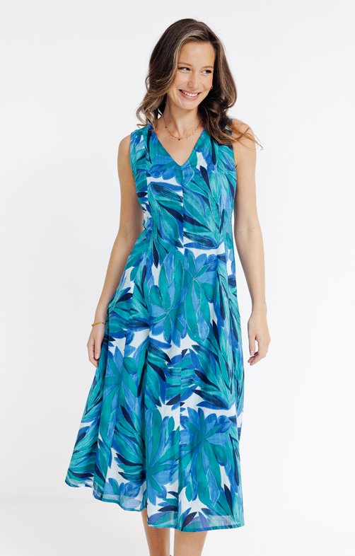 Robe longue en voile de coton