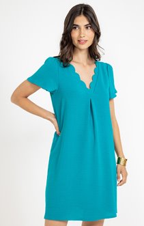 Robe col festonné