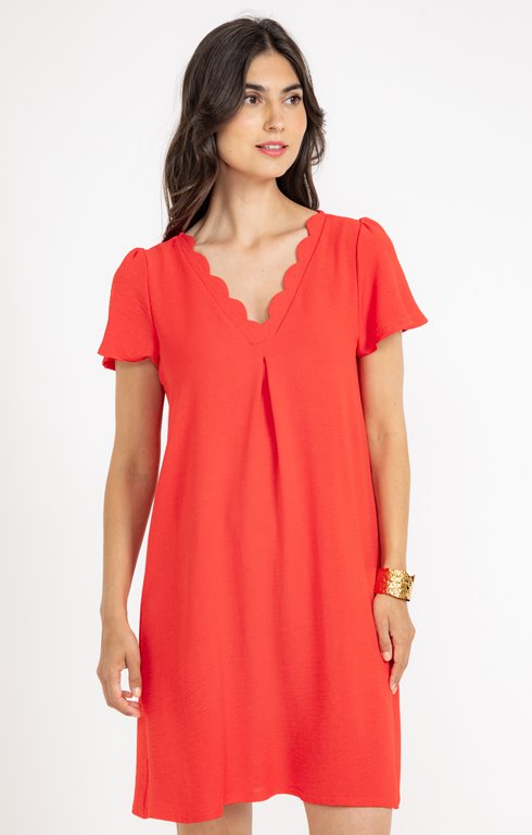 Robe col festonné