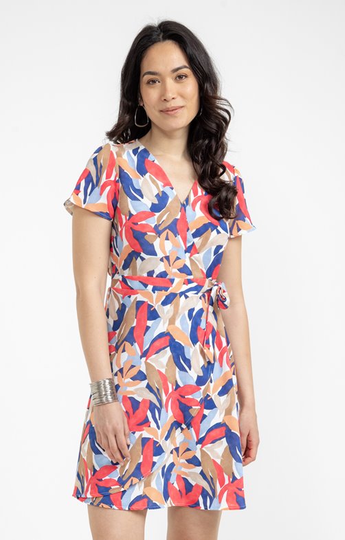 Robe portefeuille texturée avec noeud