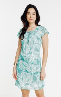 Robe droite à étage en voile