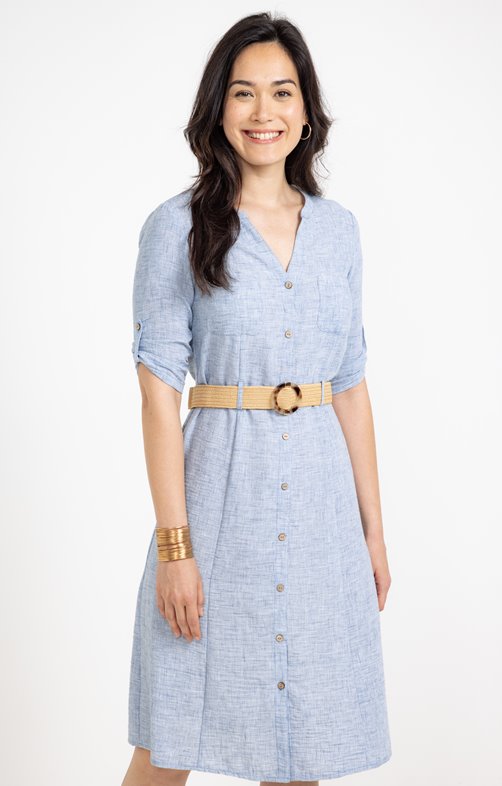 Robe midi ceinturée