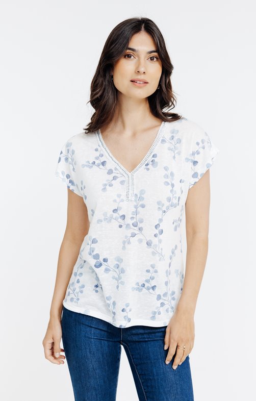Tee-shirt col v manches courtes