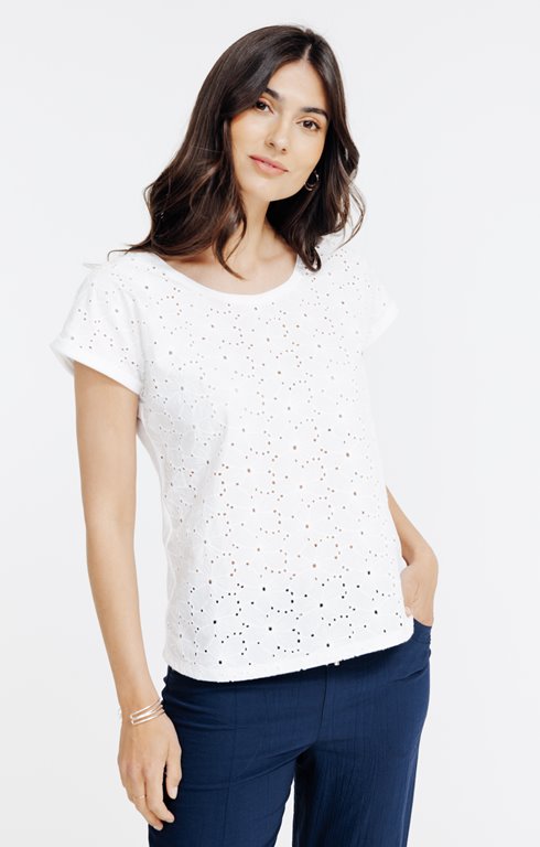 Tee-shirt brodé manches courtes