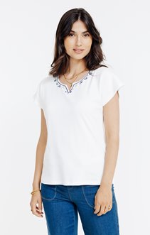 Tee-shirt brodé manches courtes