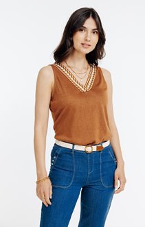 Tee-shirt sans manche col v