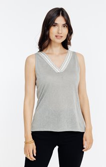 Tee-shirt sans manche col v