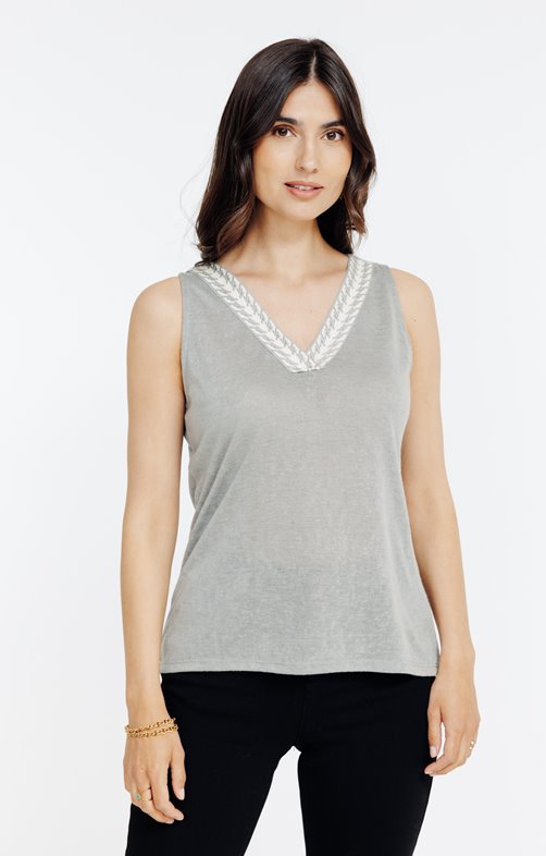 Tee-shirt sans manche col v