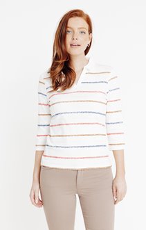 Tee-shirt col polo manches 3/4