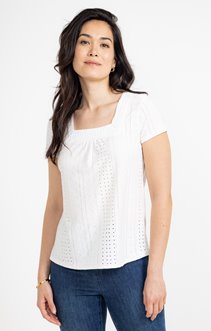 Tee-shirt uni col carré