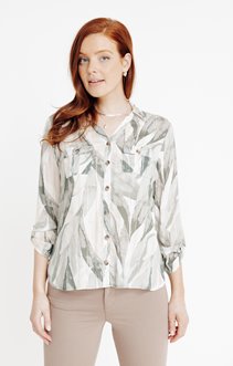 Chemise imprimée feuillage 