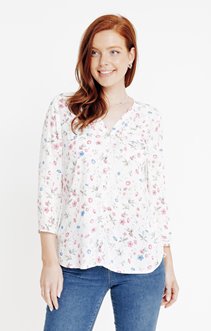 Chemise imprimée fleur herbier