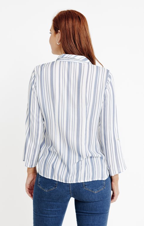 Chemisier Femme Oltre En Popeline De Coton Stretch - Coupe Cintrée, Bouton Décoratif