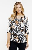 Tunique à imprimé feuille avec collier