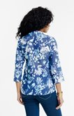 Chemise à imprimé fleur aquarelle bleue