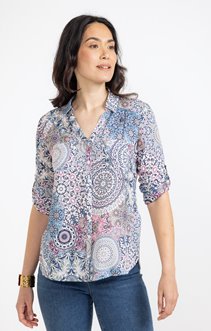 CHEMISE BOUTONNéE à IMPRIMé ROSACE