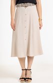 Jupe longue boutonnée avec ceinture