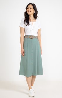 Jupe longue boutonnée avec ceinture