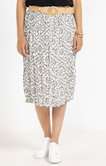 Jupe imprimée froissée midi et ceinture