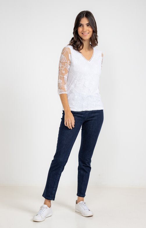 Pantalon 7/8 en denim brut waterless