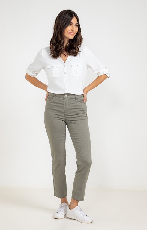 Pantalon 7/8 slim en coton