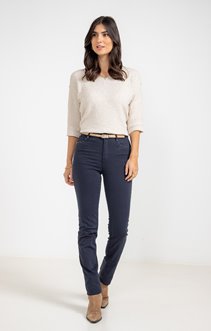 Pantalon slim en coton viscose