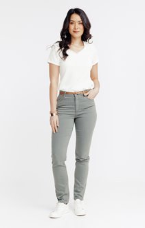 Pantalon slim en coton viscose