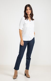 Pantalon 7/8 denim brut droit