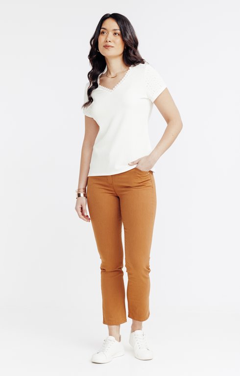 Pantalon 7/8 droit en coton