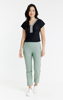 Pantalon 7/8 fluide coupe droite