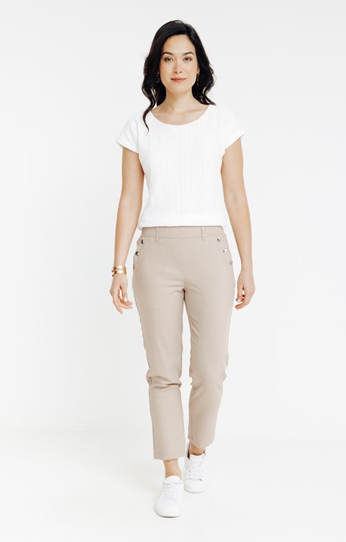 Pantalon 7/8 fluide coupe droite