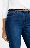 Pantalon denim bootcut avec ceinture