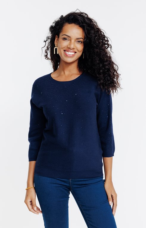 Pull avec pluie de strass