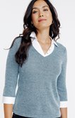 Pull 2-en-1 col chemise avec clous