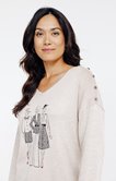 Pull avec imprimé placé et studs