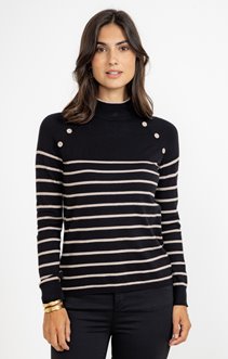 Pull à rayures all over