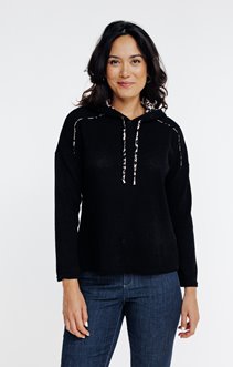 Pull à capuche imprimé léopard
