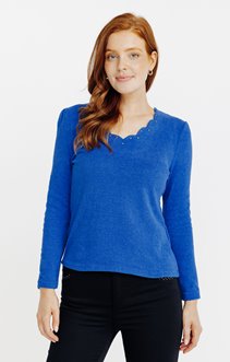 Pull col festonné