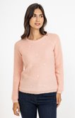 Pull en maille fluffy et pois en sequins